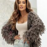 Sweter z frędzlami Marshi fango