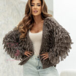 Sweter z frędzlami Marshi fango