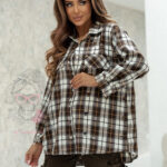 Koszula bawełniana w krate Cortos brązowa