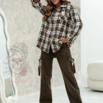 Spodnie jeansowe bojówki Goner czekoladowe