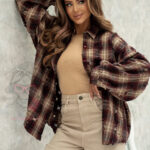 Koszula flanelowa z przetarciami Mikar bordowa