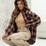 Koszula flanelowa z przetarciami Mikar bordowa