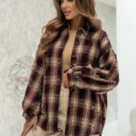 Koszula flanelowa z przetarciami Mikar bordowa