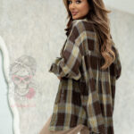 Koszula cienka w kratę Bogarni brązowa