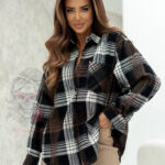 Koszula w kratę Agusti II szaro-brązowa