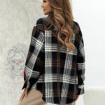 Koszula w kratę Agusti II szaro-brązowa