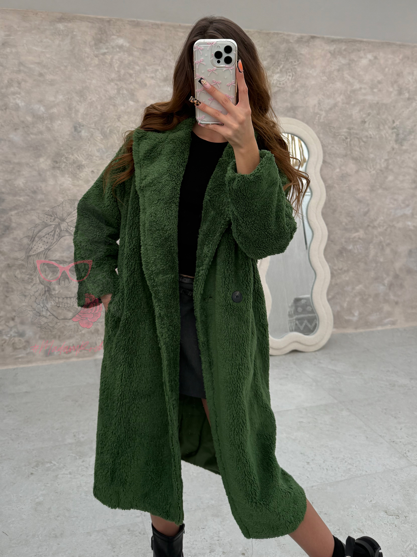 Płaszcz miś Teddy Coat zielony