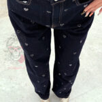 Spodnie balony w serduszka Lakke granatowe