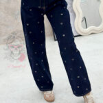 Spodnie balony w serduszka Lakke granatowe