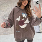 Bluza z kapturem DONALD dekatyzowana brązowa