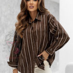 Koszula w paski Klassica brązowa