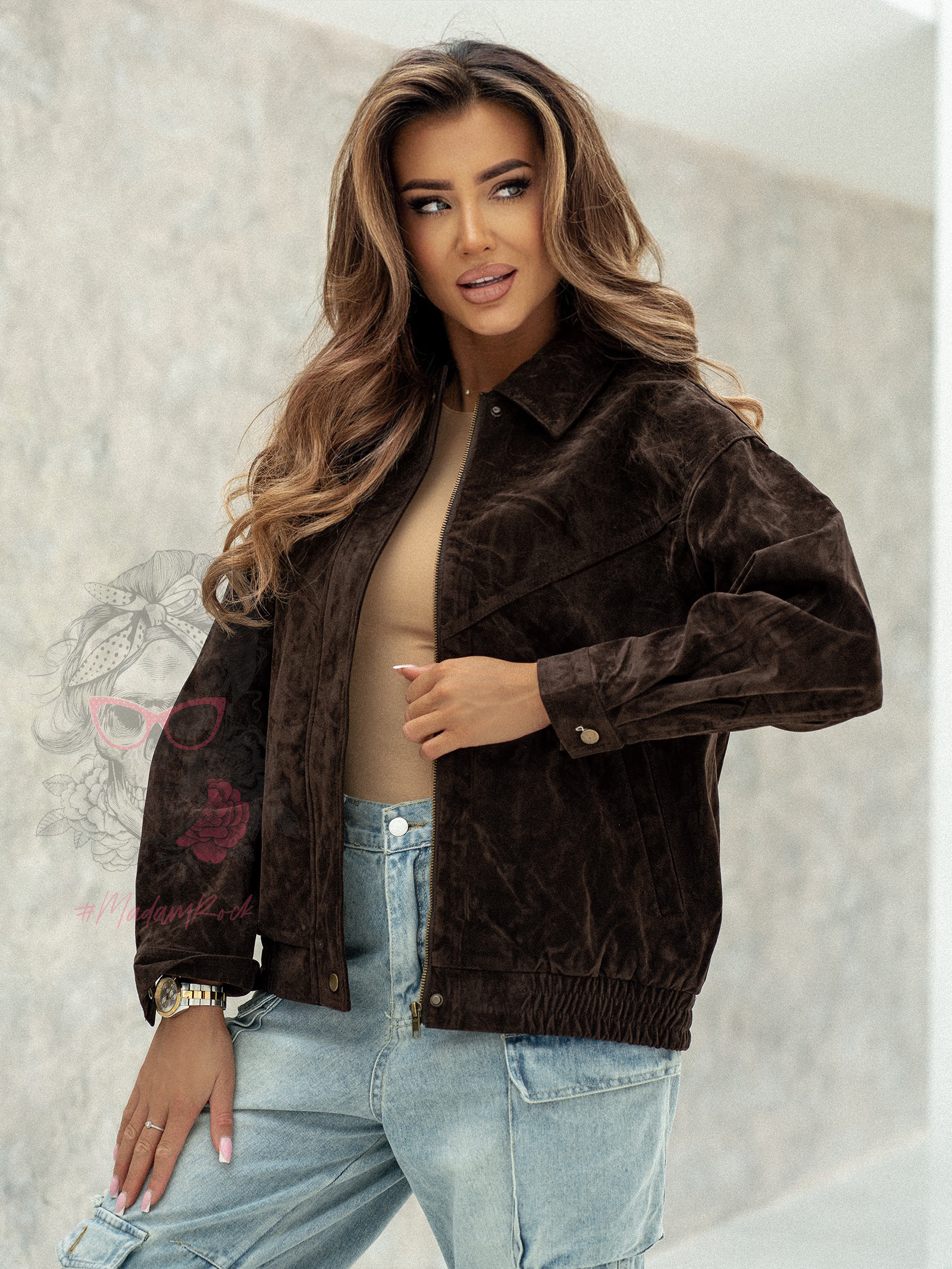 Kurtka zamszowa Bageto czekoladowa