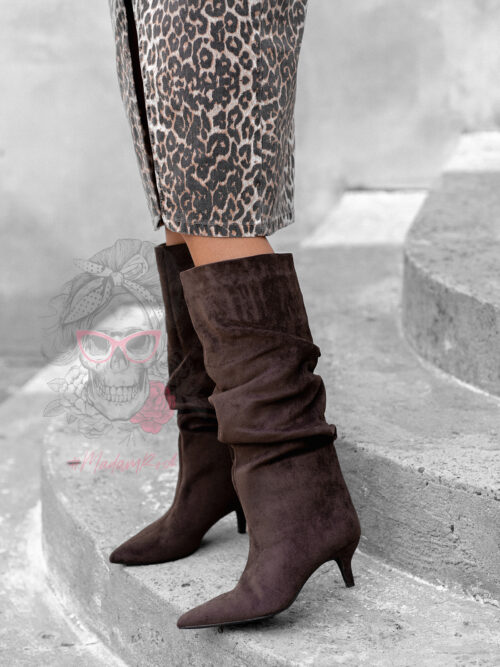 Kozaki na szpilce Vastu brązowe