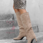 Kozaki zamszowe Swert beżowe