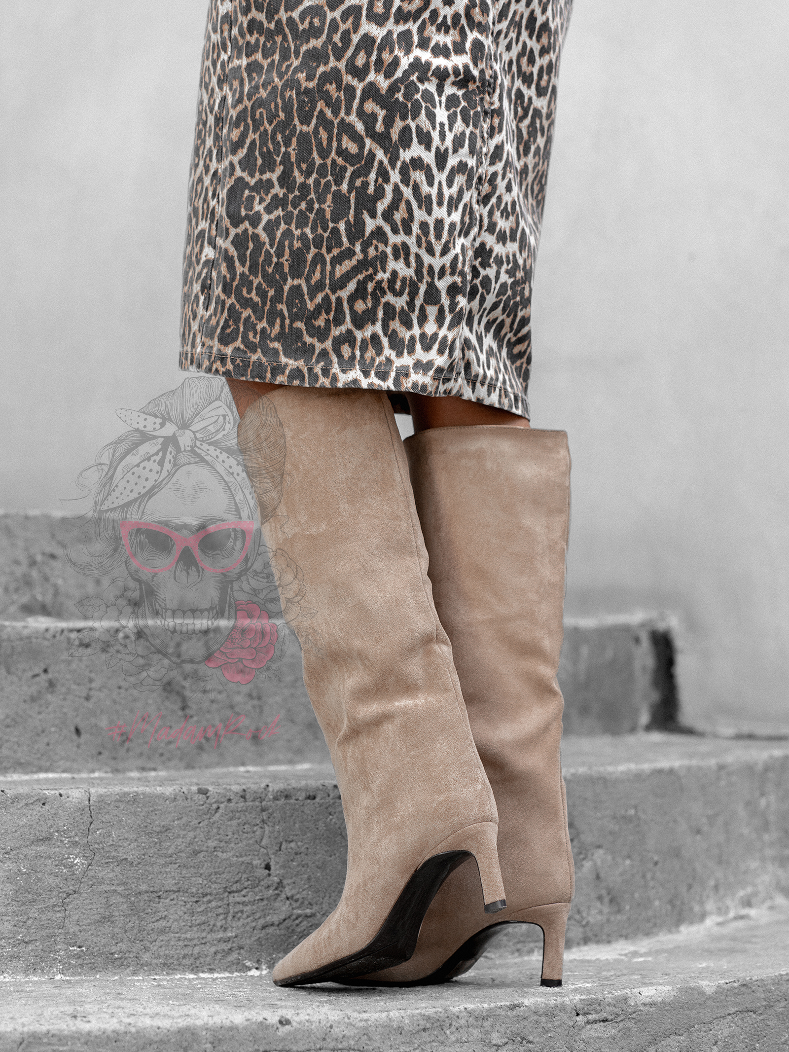 Kozaki zamszowe Swert beżowe