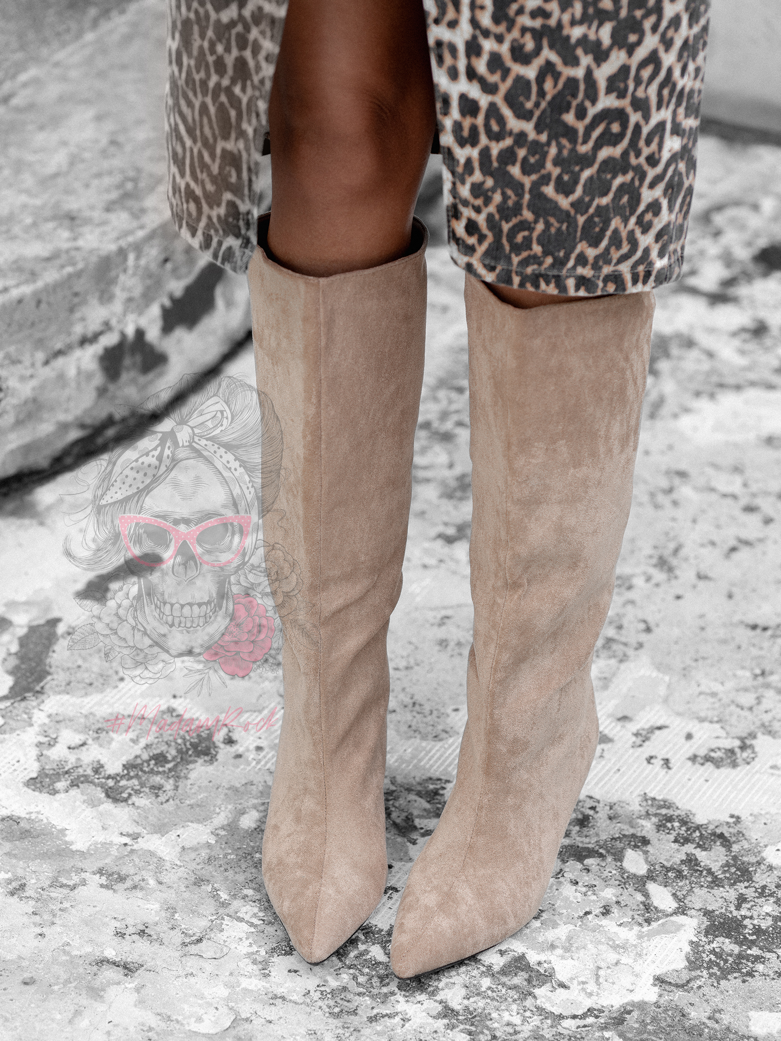 Kozaki zamszowe Swert beżowe