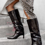 Kozaki lakierowane Swert II brązowe wino