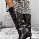 Kozaki lakierowane Swert II brązowe wino