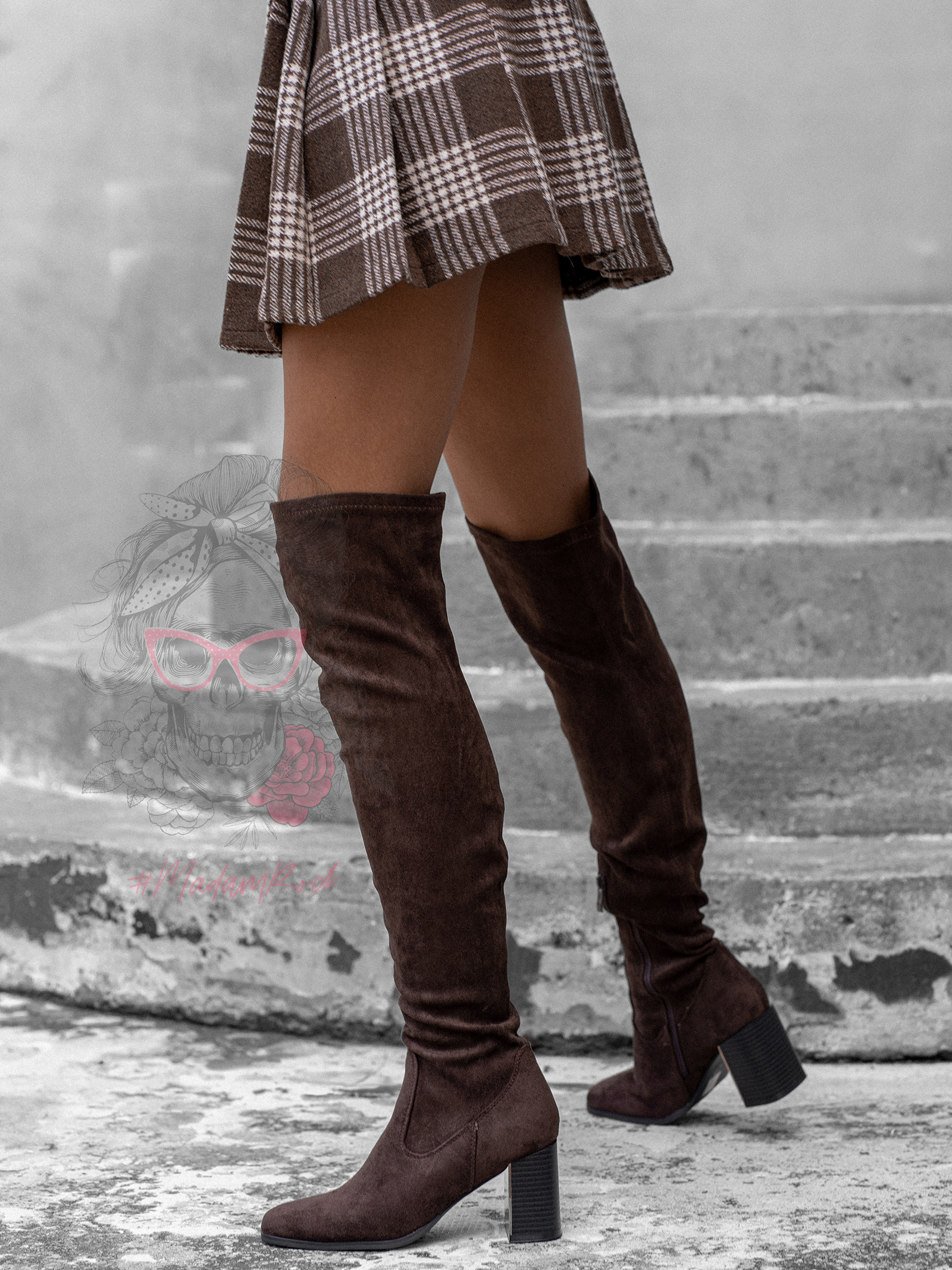 Kozaki za kolano Caples brązowe