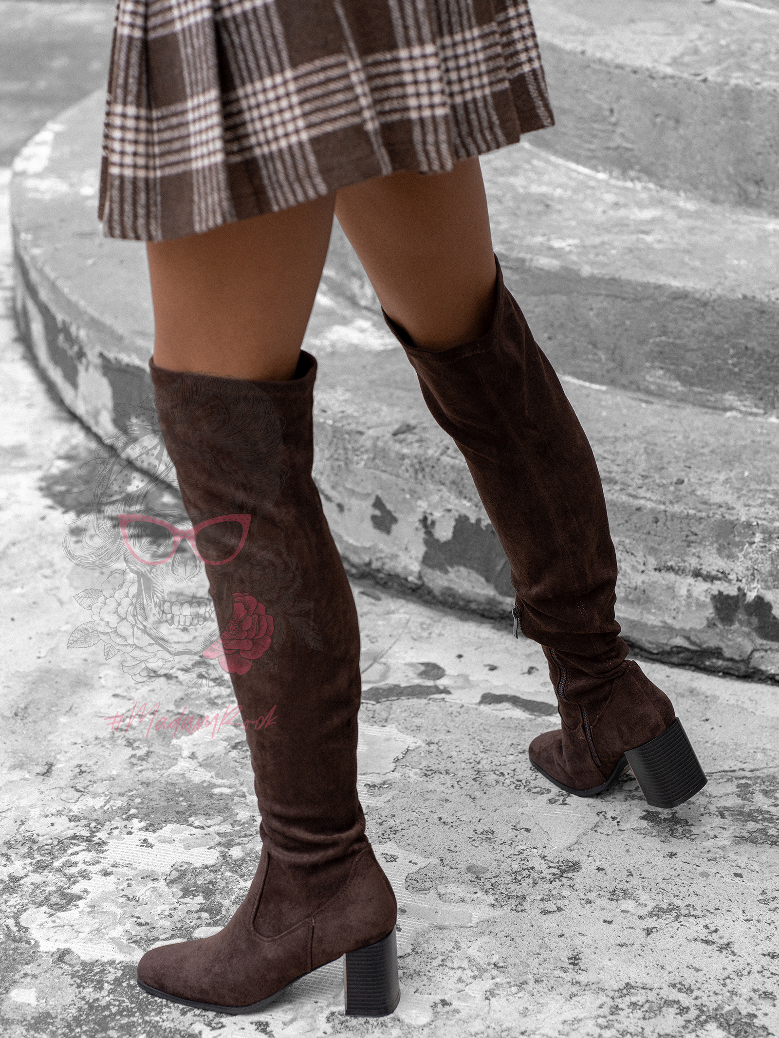 Kozaki za kolano Caples brązowe