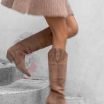 Kozaki kowbojki zamszowe OLAVOGA POINT jasny brąz