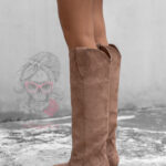 Kozaki kowbojki zamszowe OLAVOGA POINT jasny brąz