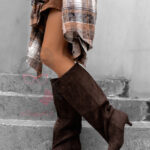 Kozaki z oversizową cholewką Madam Mekin czekoladowe