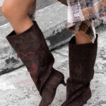 Kozaki z oversizową cholewką Madam Mekin czekoladowe