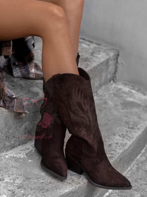 Kozaki kowbojki Rock Ilustrate brązowe