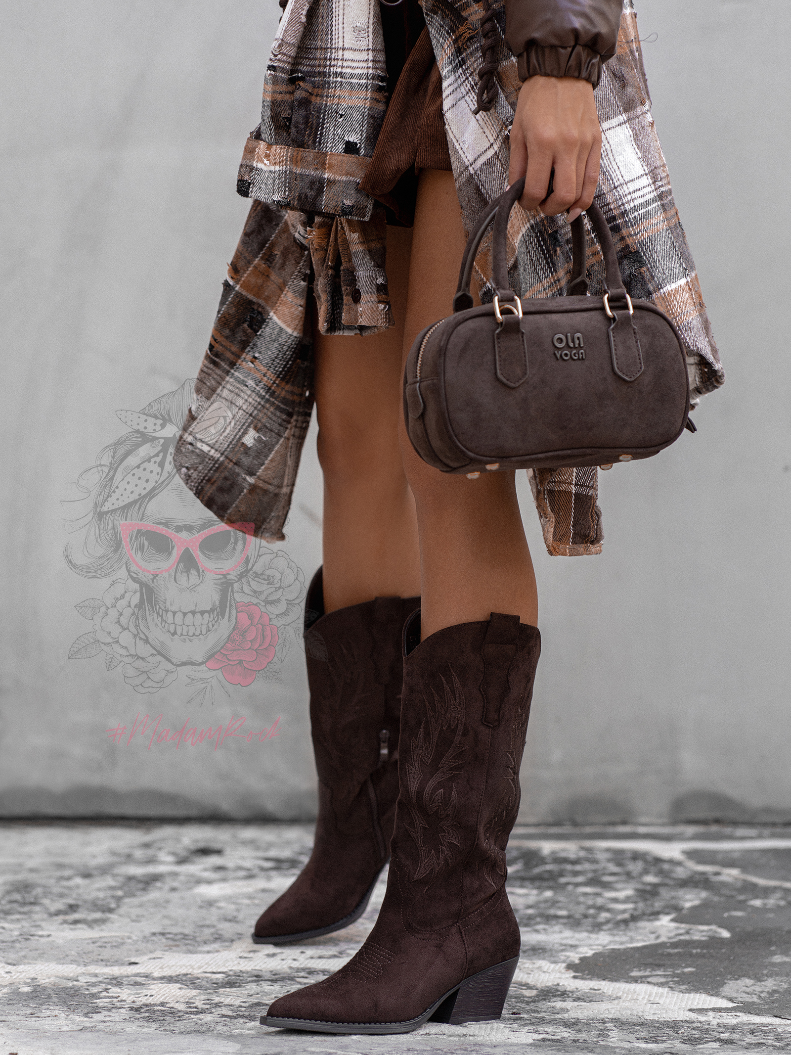 Kozaki kowbojki Rock Ilustrate brązowe