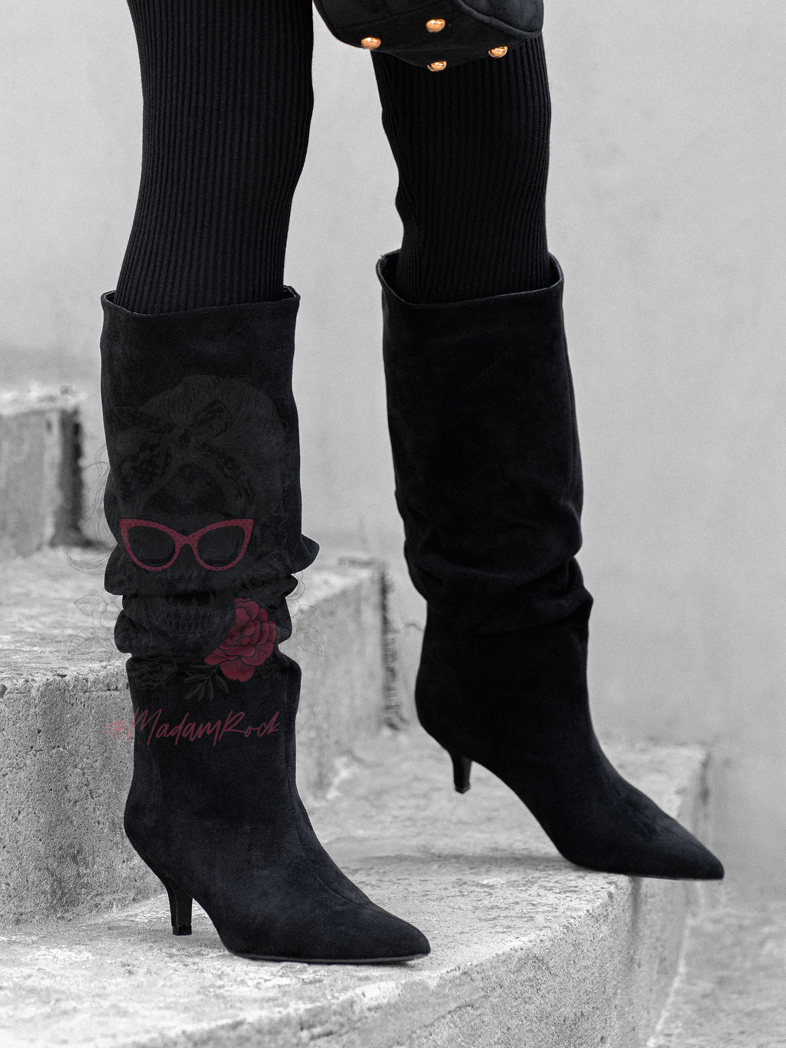 Kozaki na szpilce Vastu czarne