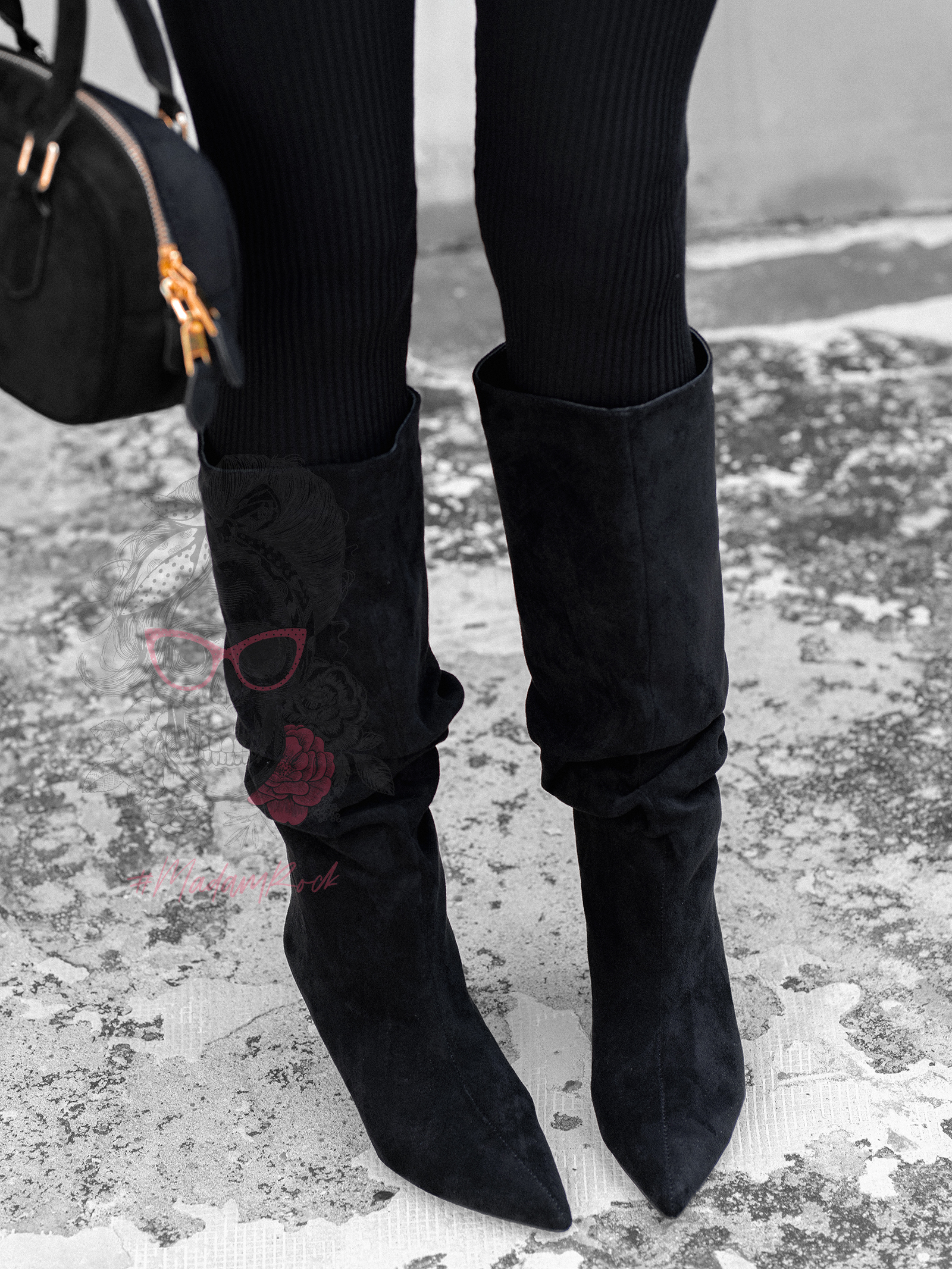 Kozaki na szpilce Vastu czarne