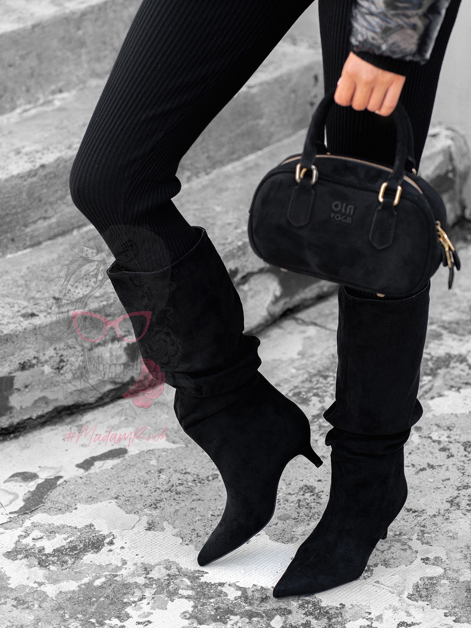 Kozaki na szpilce Vastu czarne