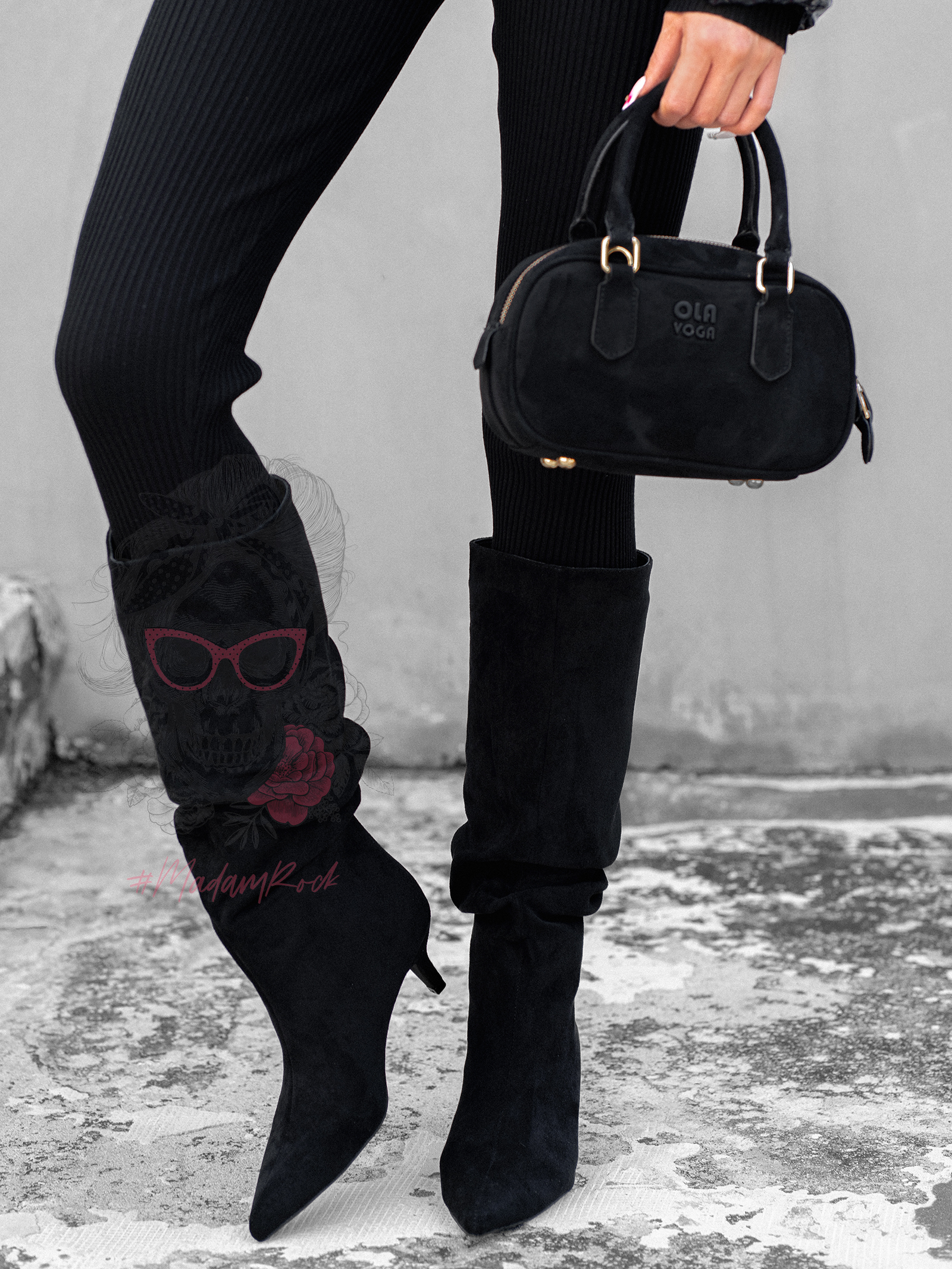 Kozaki na szpilce Vastu czarne