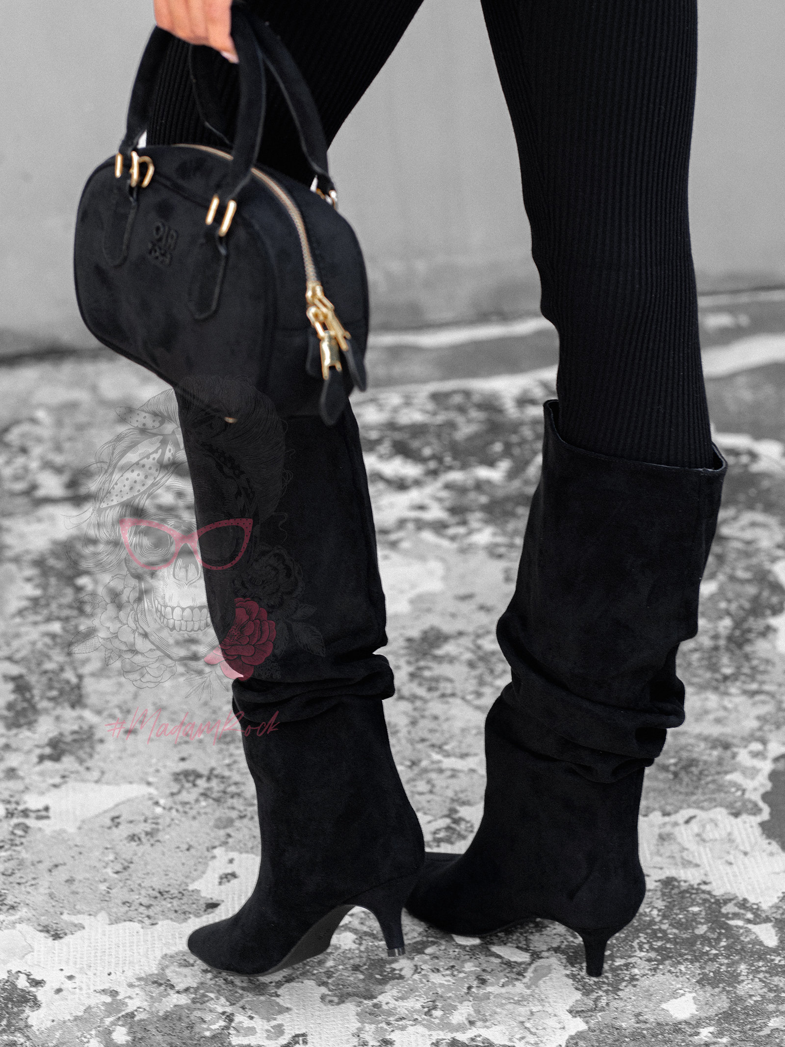 Kozaki na szpilce Vastu czarne