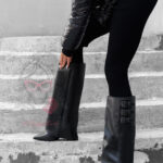 Kozaki z klamerkami Madam Biduo czarne