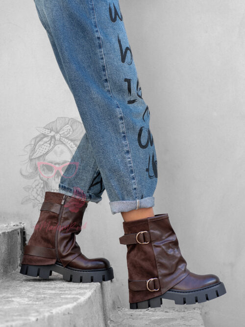 Workery z klamrami Rock Inugo brązowe