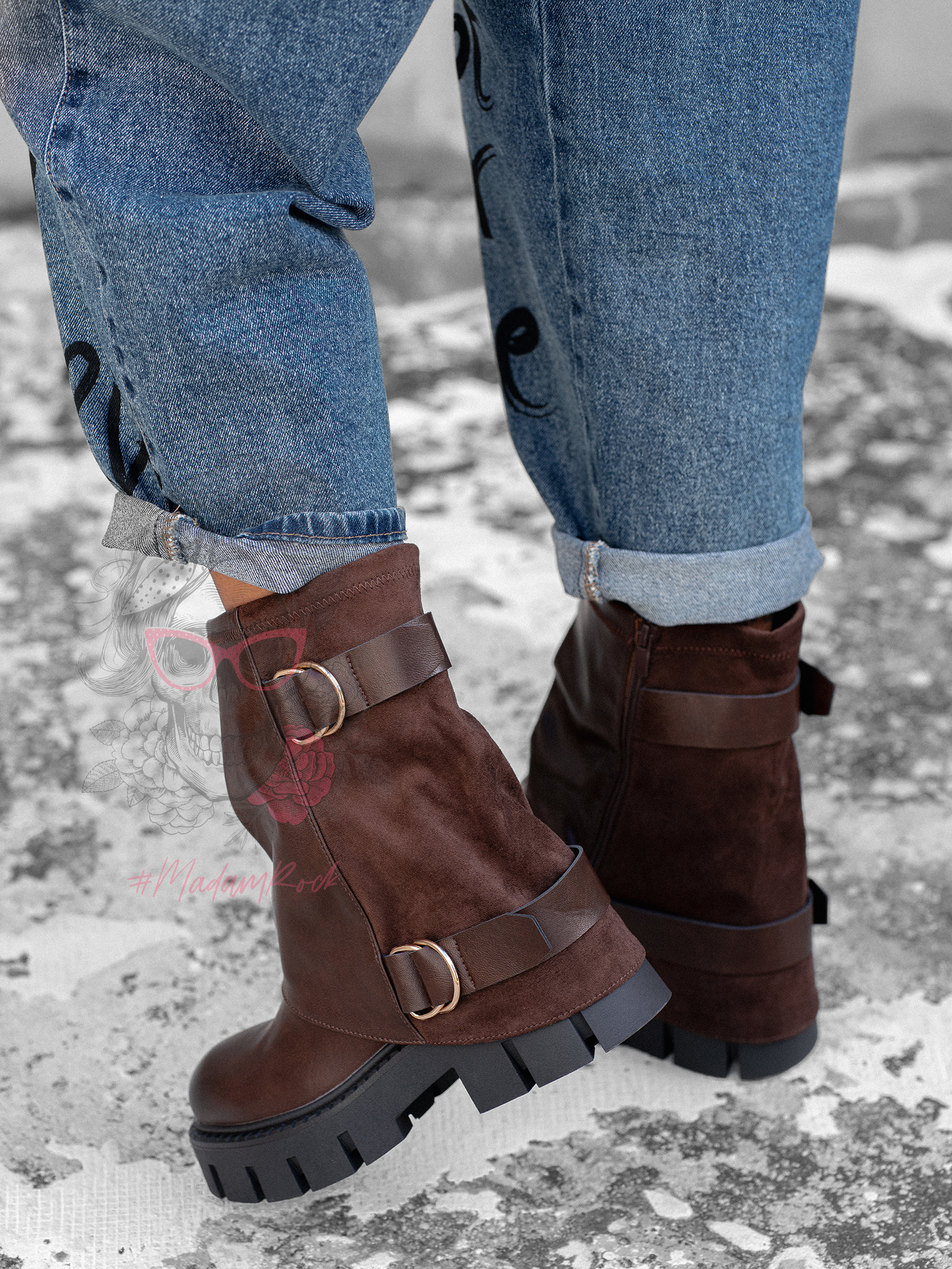 Workery z klamrami Rock Inugo brązowe Workery z klamrami Rock Inugo brązowe