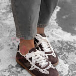 Buty sportowe z koronką Madam Mailend brązowe