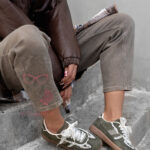 Buty sportowe z koronką Madam Mailend oliwkowe