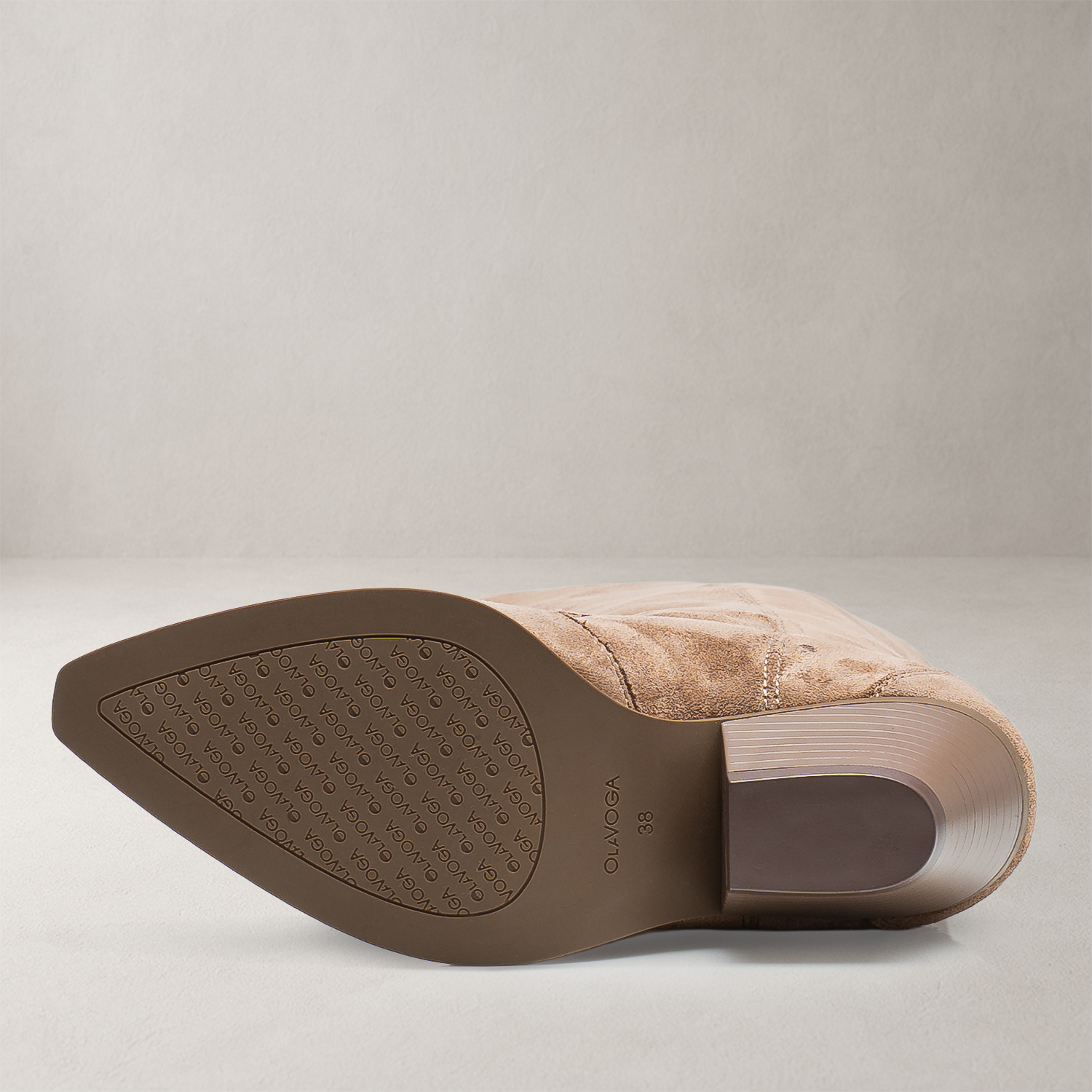 Kozaki kowbojki zamszowe OLAVOGA POINT jasny brąz