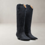 Kozaki kowbojki zamszowe OLAVOGA POINT grafitowe