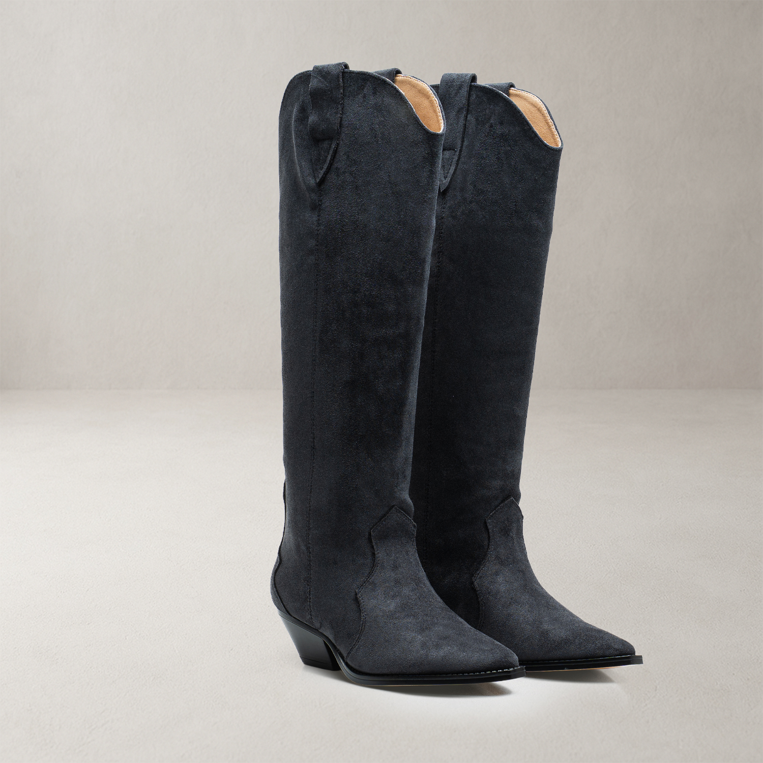 Kozaki kowbojki zamszowe OLAVOGA POINT grafitowe Kozaki kowbojki zamszowe OLAVOGA POINT grafitowe