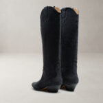 Kozaki kowbojki zamszowe OLAVOGA POINT grafitowe