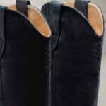 Kozaki kowbojki zamszowe OLAVOGA POINT grafitowe