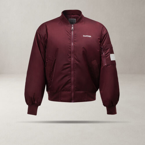 Kurtka męska OLAVOGA WOOLY bomberka przejściowa bordowa