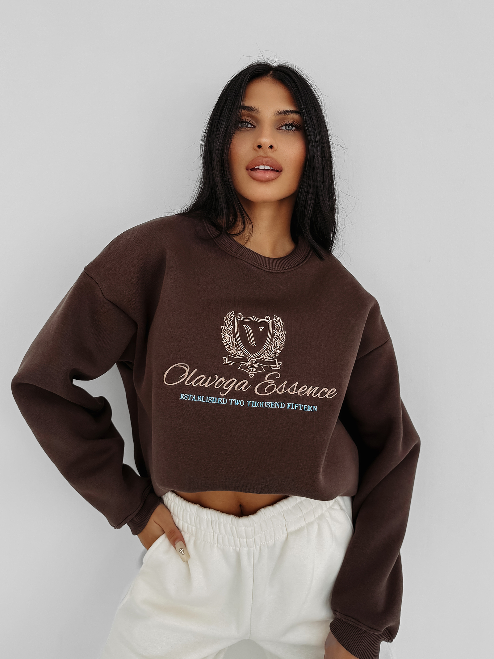 Bluza damska OLAVOGA FALL ESSENCE czekoladowa