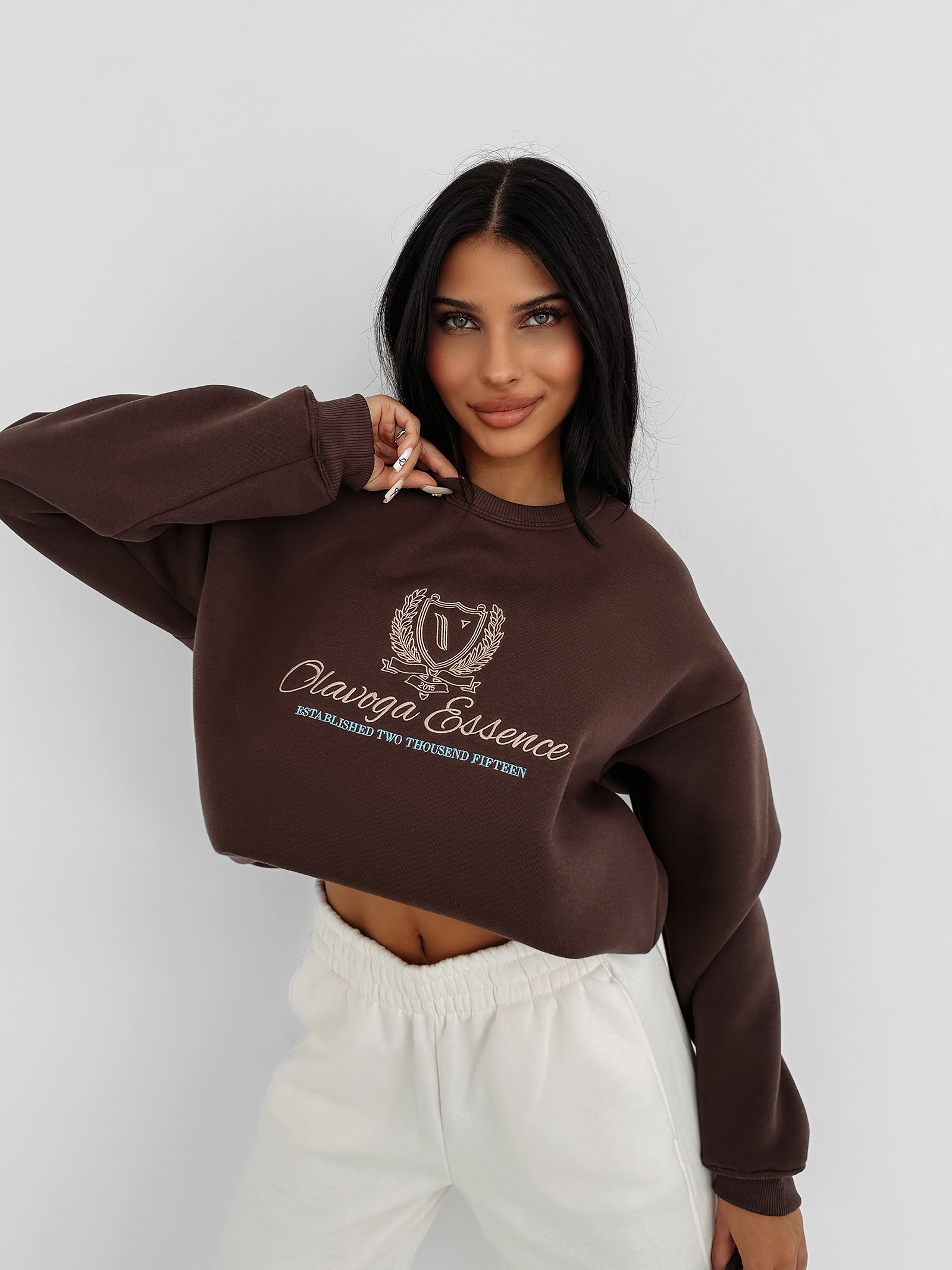 Bluza damska OLAVOGA FALL ESSENCE czekoladowa