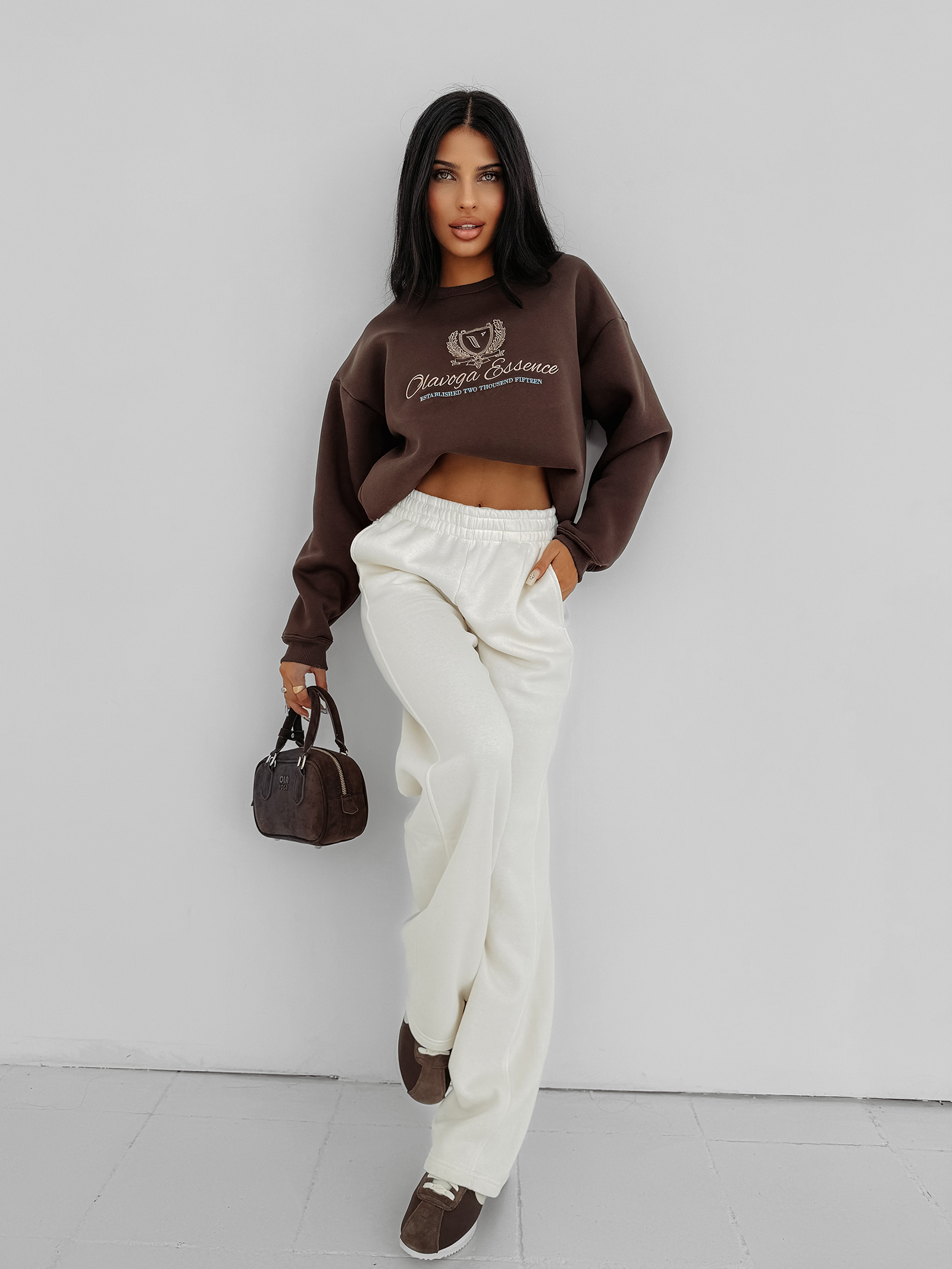 Bluza damska OLAVOGA FALL ESSENCE czekoladowa