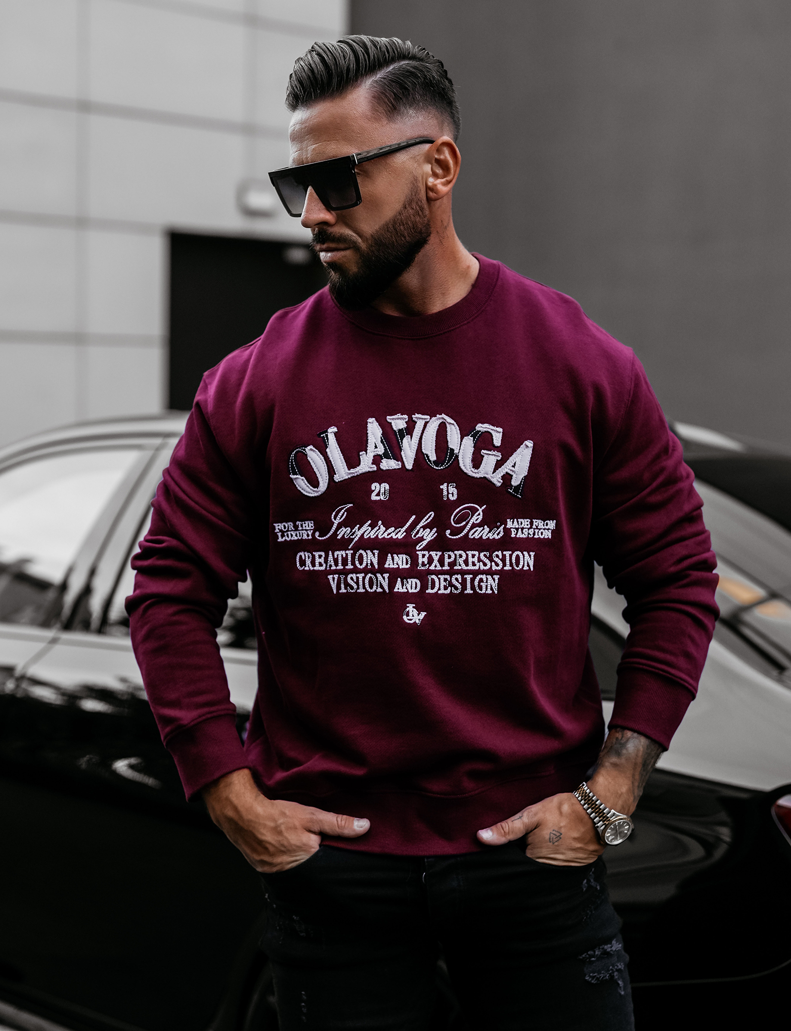 Bluza męska OLAVOGA VIROUS bordowa